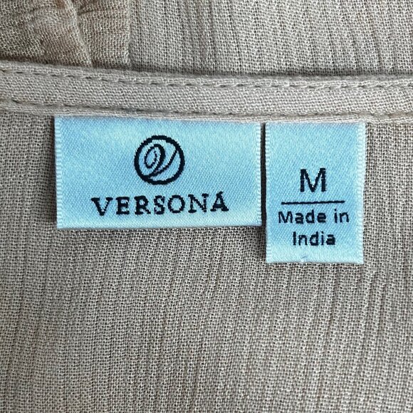 Versona Embroidered Button Front Top Womens Medium Yellow - Picture 5 of 7